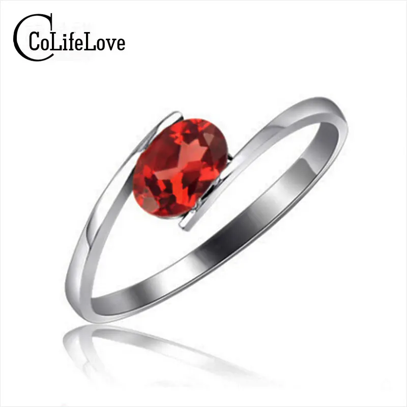 Женское кольцо с натуральным красным гранатом 4 мм * 6 мм|ring design|ring fashionring for |