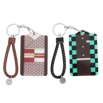 

Demon Slayer Kimetsu No Yaiba Kamado Tanjirou Cosplay Props Lanyard Card Cover Student Bus Subway Cards Gift