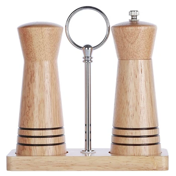 

Salt and Pepper Grinders Set,Manual Wooden Salt and Pepper Mills Shakers, Ceramic Rotor with Strong Adjustable
