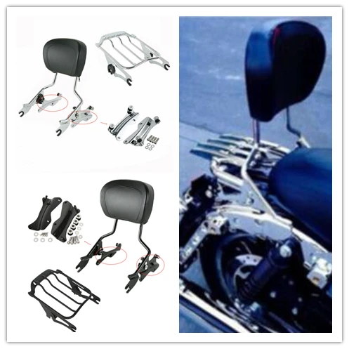 

Motorcycle Detachable Backrest Sissy Bar Luggage Rack Docking Hardware Kit For Harley Touring Road King Road Glide Street Glide