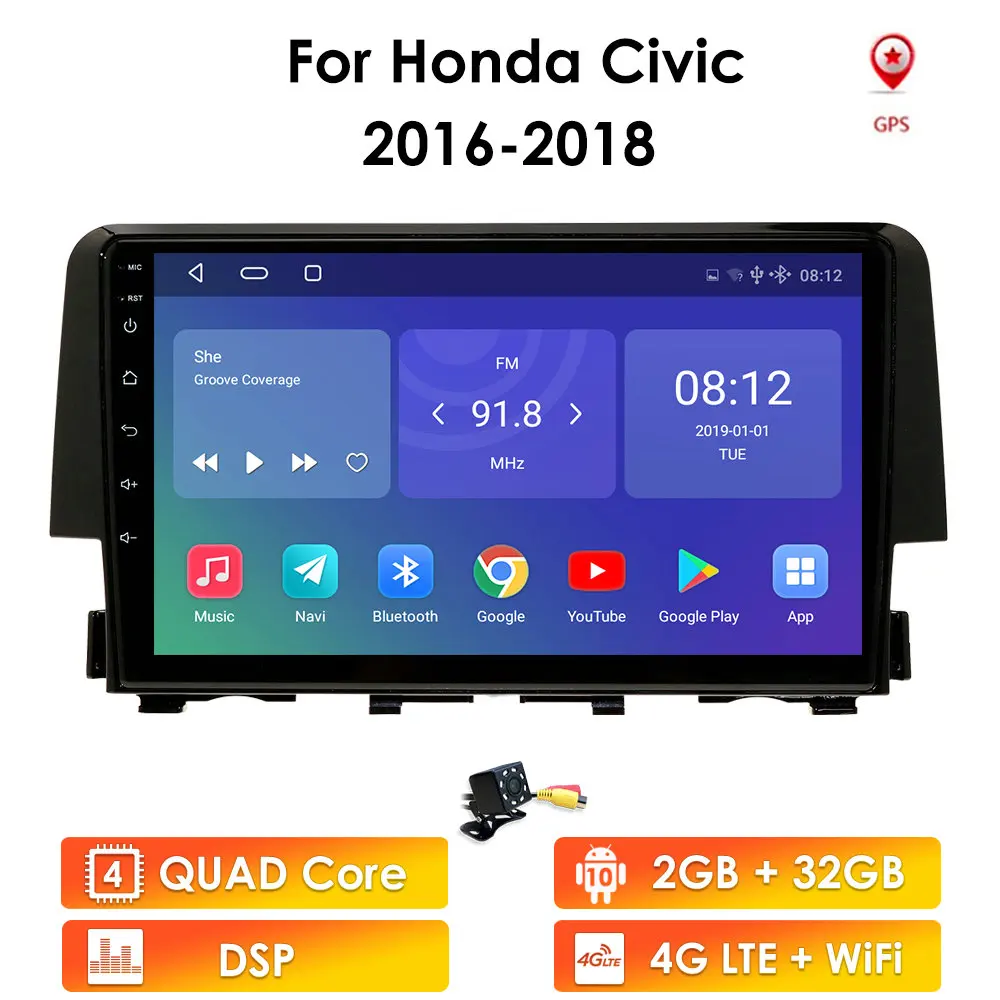 Автомобильный мультимедийный плеер Android 10 OS 2 Din автомобильный GPS навигатор Bluetooth