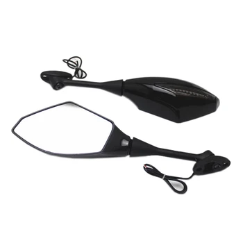 

Motorcycle Smoked Black Lamp Housing Led Turn Signal Rearview Mirror with Direction Light for Honda Cbr1000