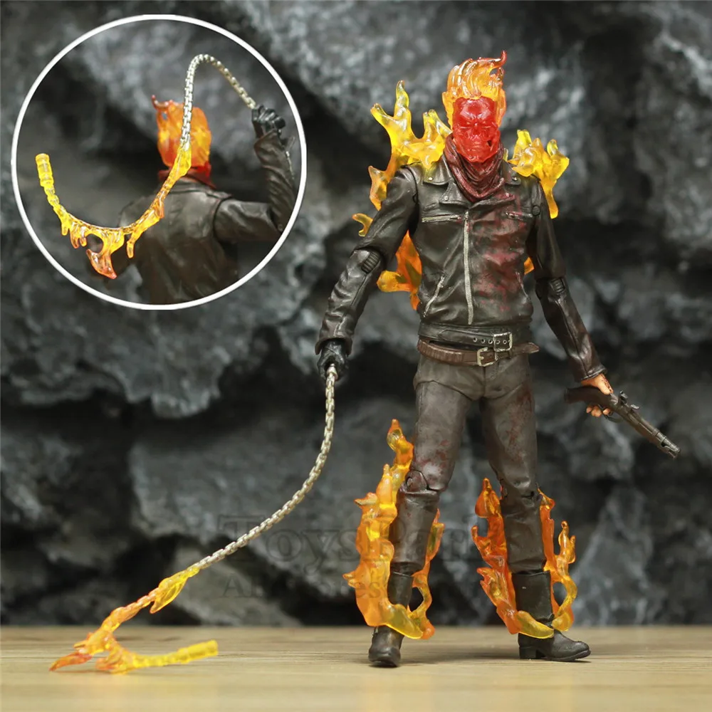 

Custom 7" Mcfarlane Marvel Ghost Rider Movie Action FIgure Antastic Four Johnny Blaze Legends Comic Movie Toys Doll Nicolas Cage