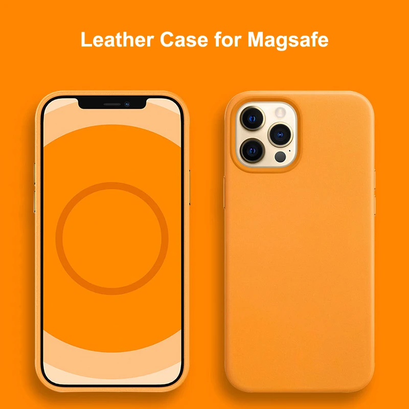 Чехол из натуральной кожи для iPhone 13 12 Pro Max Mini чехлы Magsafe Mag безопасный магнитный