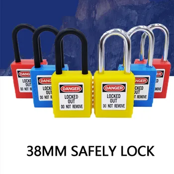 

ABS security padlock Plastic Shackle Steel safety padlock ,Nylon non conductive safety padlock, with 2 unique key
