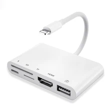 5in1 1080P HDMI Kabel USB SD TF Kartenleser Digitale AV TV OTG Adapter Hub Für iPhone 12 X XR XS 11Pro Max SE iPad Mini Pro