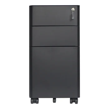 Cheap 3 Drawers Mobile Pedestal Metal File Cabinet With Lock Multifunction Storage For Office PAK55