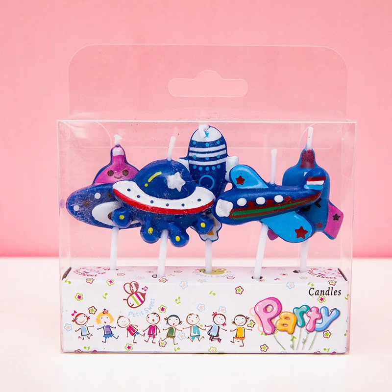 5 шт. самолет лодка автобус автомобиль космический корабль шар цветы гриб свечи