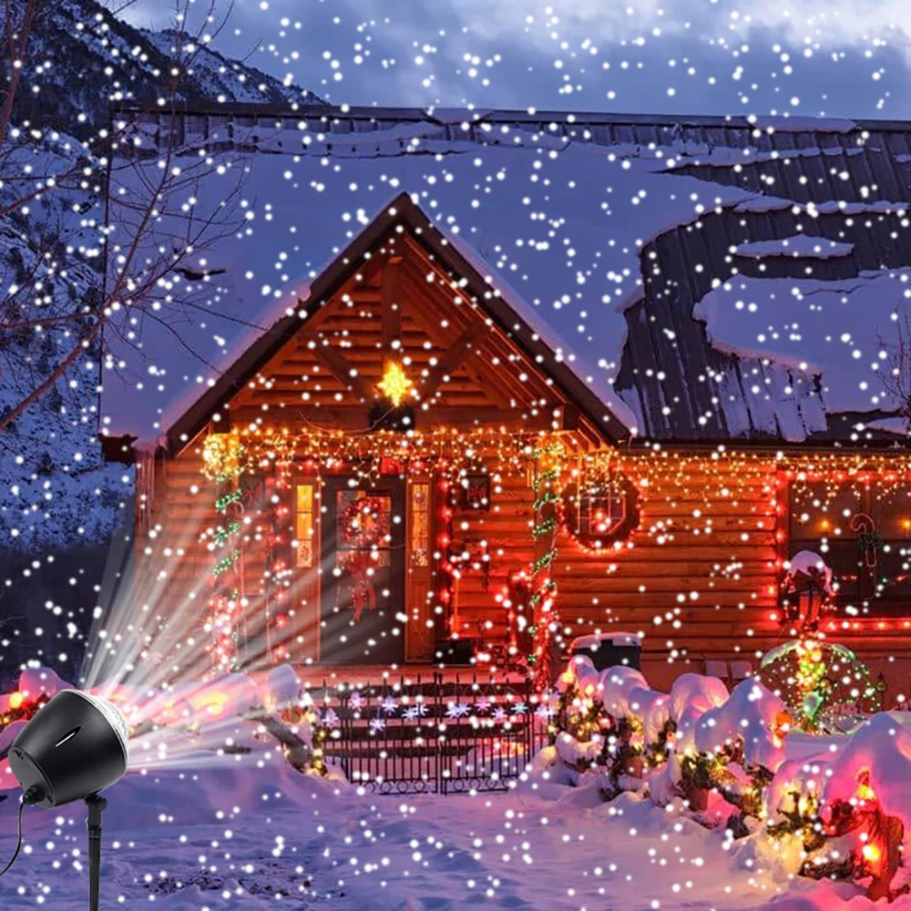Обновленный Рождественский светильник-проектор в виде снежинок, декоративный светильник, водонепроницаемый сверкающий пейзаж, праздничная Рождественская вилка США/Великобритании/ЕС/Австралии