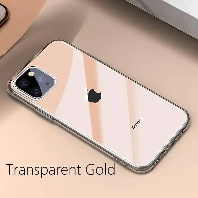 Baseus Высокий прозрачный силиконовый чехол для iPhone 11 чехол Ультратонкий Мягкий ТПУ чехол для iPhone 11 Pro Max XS Xr чехол - Цвет: Transparent Gold