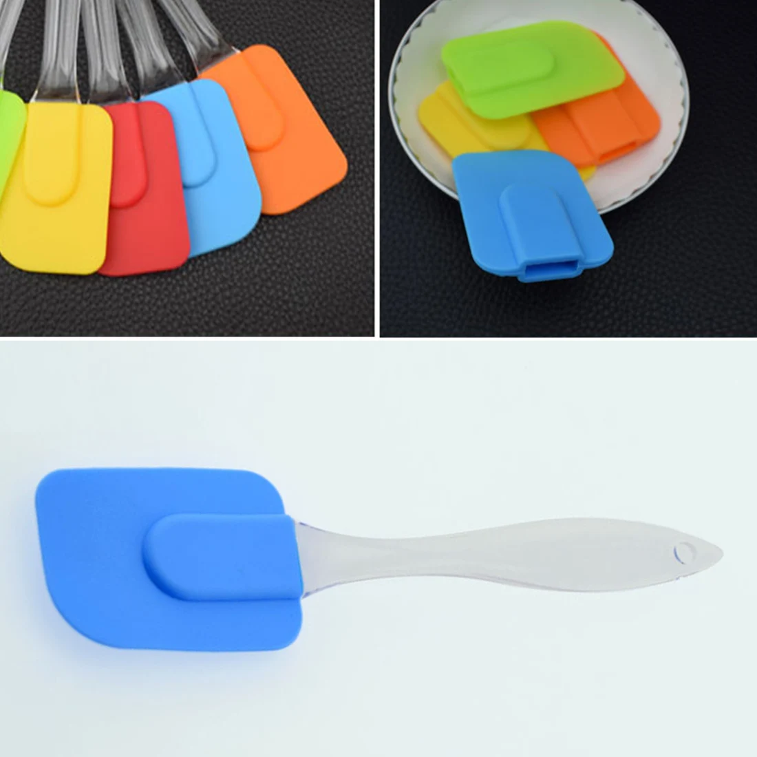 Kitchen Silicone Cream Butter Cake Spatula Mixing Batter Scraper Brush Butter Mixer Cake Brushes Baking Tool Kitchenware