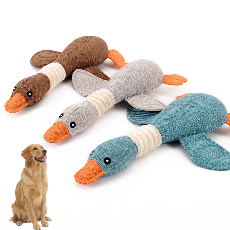 ONNPNNQ Goose shape Dog Toys Puppy Cat Plush Pet Interactive Toy For Small Or large Dog Bite Resistant Chew Squeaker Puzzle Toys6