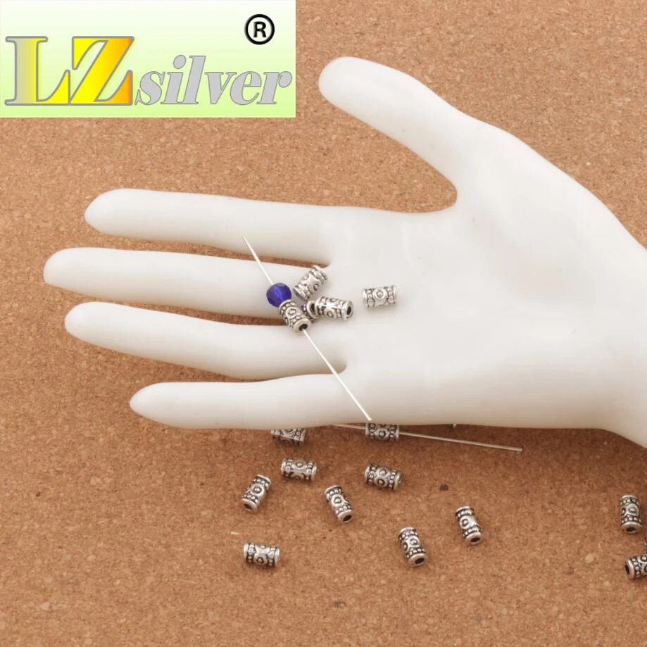 Circle Dots Curved Tube Beads 8.8x4.9mm 300PCS Zinc Alloy Spacers Jewelry Findings L720