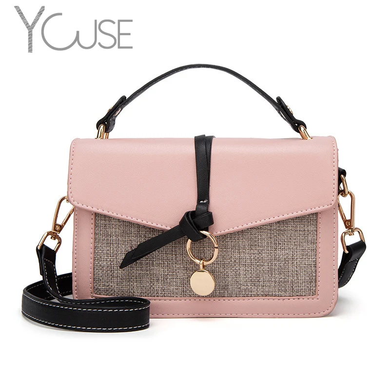 

YOUSE 2020 Ladies Korean version of the contrast color shoulder tassel small square bag 2020 fashion new cat crossbody bag