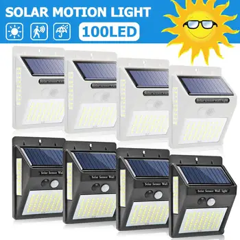 

100 LED Solar Lights Outdoor Waterproof Body Sensor Wall Light PIR Motion Sensor Solar Light Night Garden Lighting Street Light