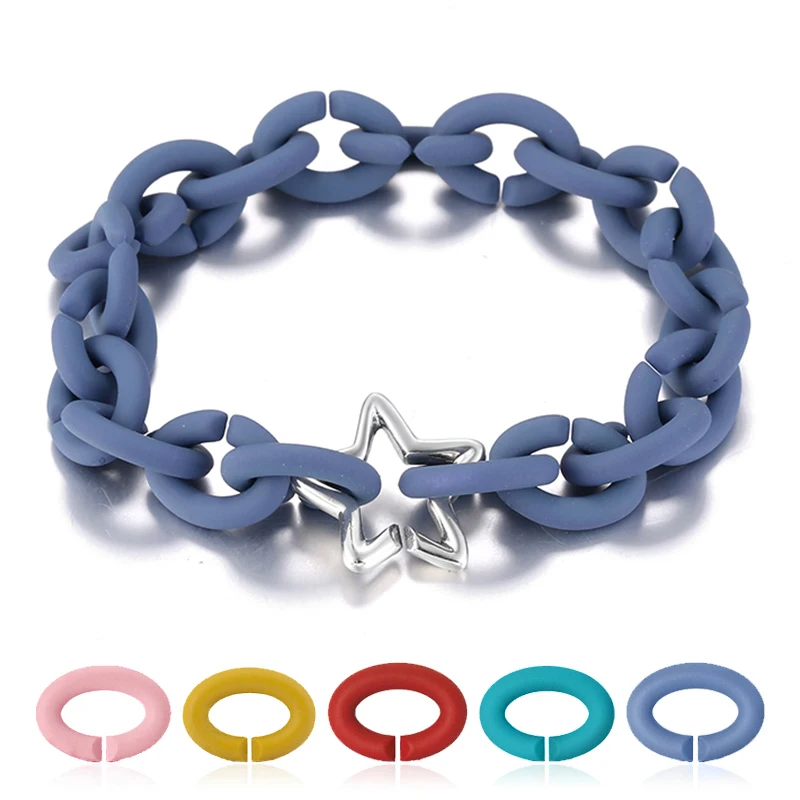 Подлинные серебряные шармы звездочки резиновые браслеты мужские и женские