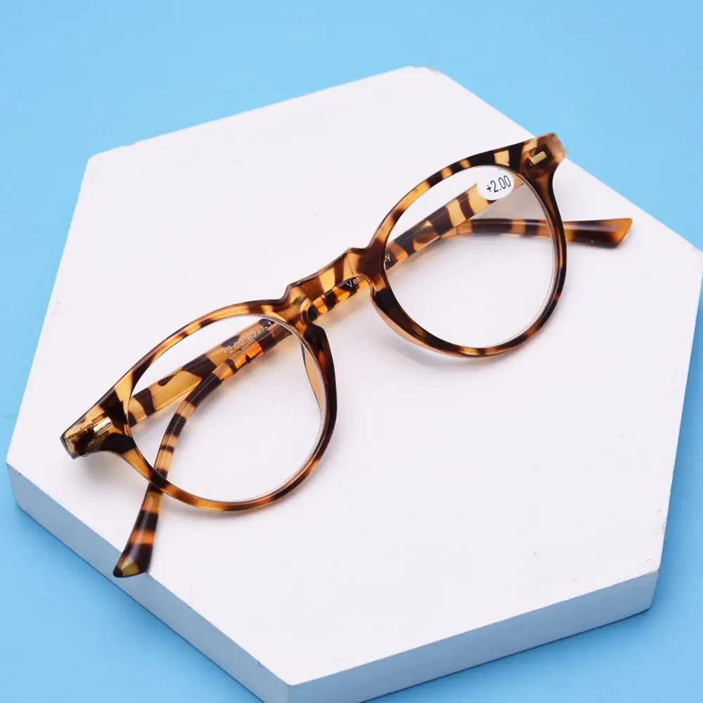 Леопардовые черные ретро очки для чтения, мужские и женские круглые очки для чтения, женские дальнозоркие очки, lunetes De lection+ 1,0+ 1,5+ 2,0 - Цвет оправы: Leopard