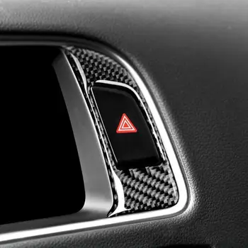 

Carbon Fiber Hazard Light Switch Button Frame Trim High-quality Convenient Sticker Interior Accessories for Audi Q5 09-17 LHD