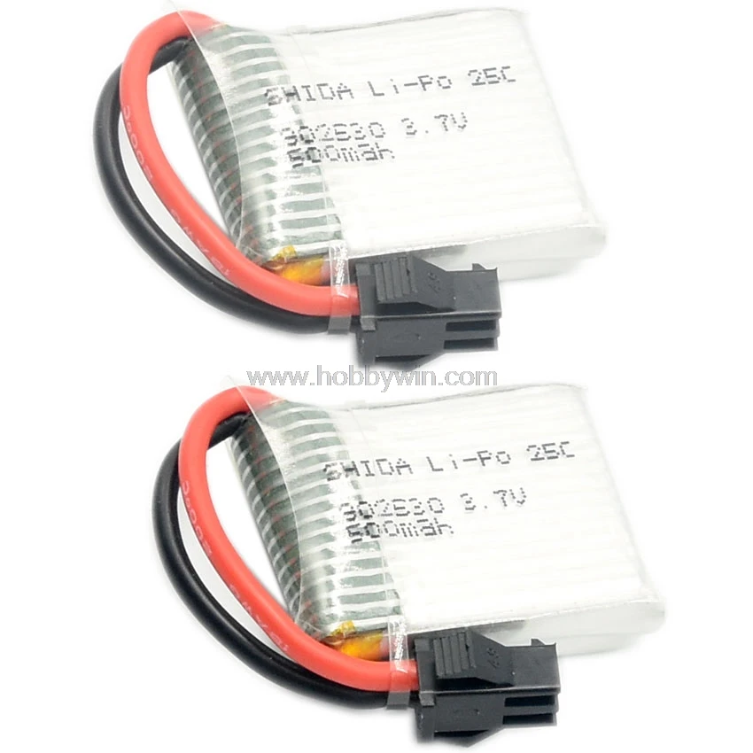 

3.7V/1S 500mAh 25C LiPO Battery SM-2P plug for FPV Drone Quadcopter RC Model Airplane Helicopter
