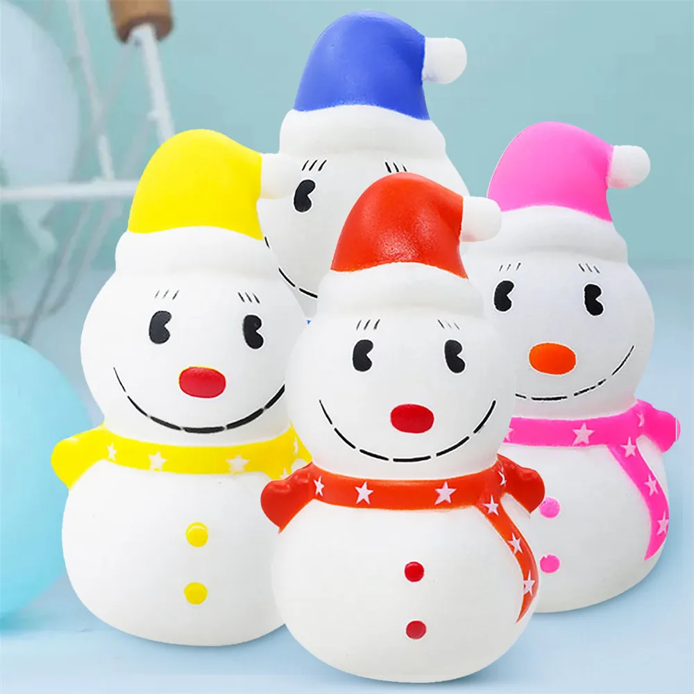 4PCS Cartoon Mini Squishy Colorful Christmas Snowman Slow Rising Toy Kids Gift Soft gift Squeeze Decompression | Игрушки и хобби