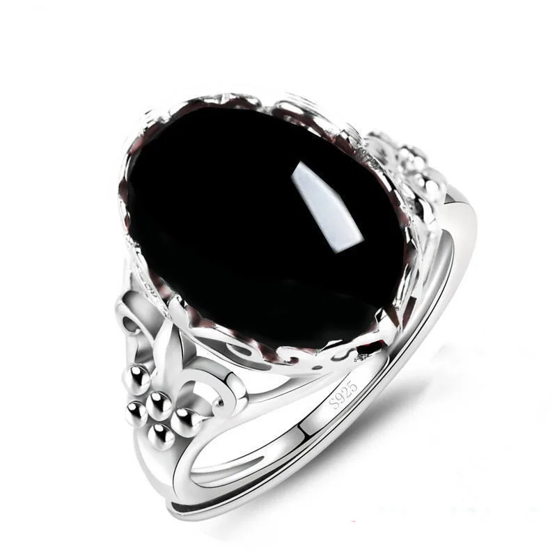Finger ring Silver ring Adjustable rings Opening ring 925 Silver Plated Natural Chalcedony Red Agate Ring