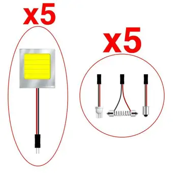 

Interior Map Light Dome Map Light Bulb Lamp 5X Car Festoon BA9S White LED Panel