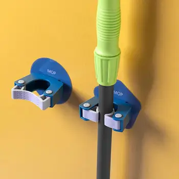 

Mop Broom Holder Wall Mounted Household Free Punch Adhesive Storage Broom Hanger Clip Hook Racks Kitchen Bathroom Organizer Tool