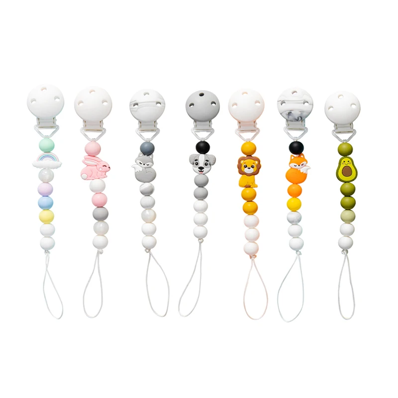 

1pc Silicone Baby Pacifier Clips Holder Chain Silicone Pacifier Chains Five Star Baby Teether Teething Chain Baby Gift Chain