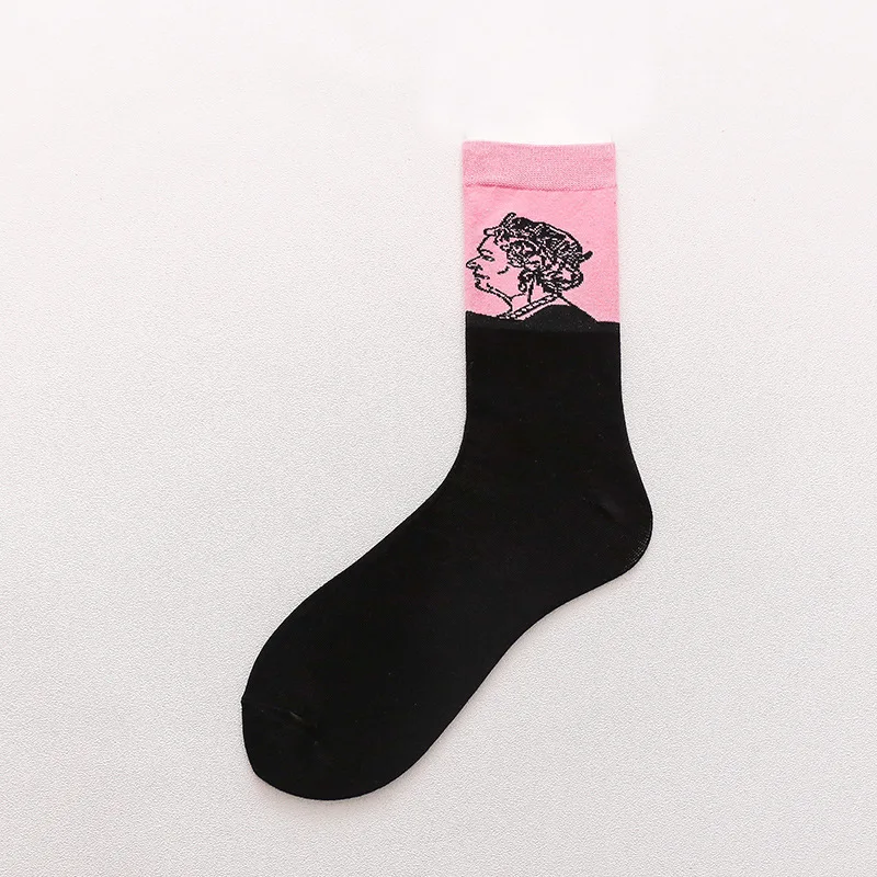 Женские носки, зимние женские носки, хлопковые Цветные Милые женские модные носки с мультяшной вышивкой для девочек, Корейская версия - Цвет: 10