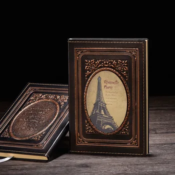 

A5 Eiffel Tower Retro Notebook Paper Planner Agenda School Diary Note Book Calender Travelers Study Hardcover