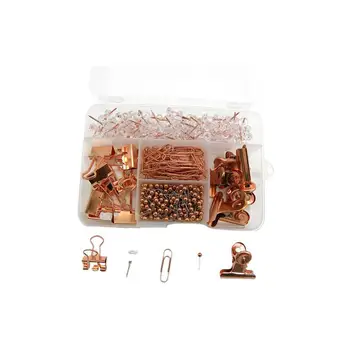 

500PCS Portable Practical Binder Clips Push Pins Paper Clips for Office School