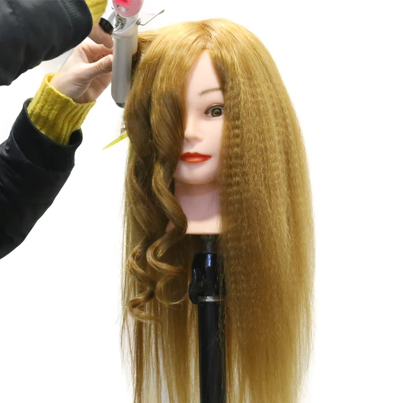 22 50% Real Hair Hairdressing Cosmetology Mannequin Head for