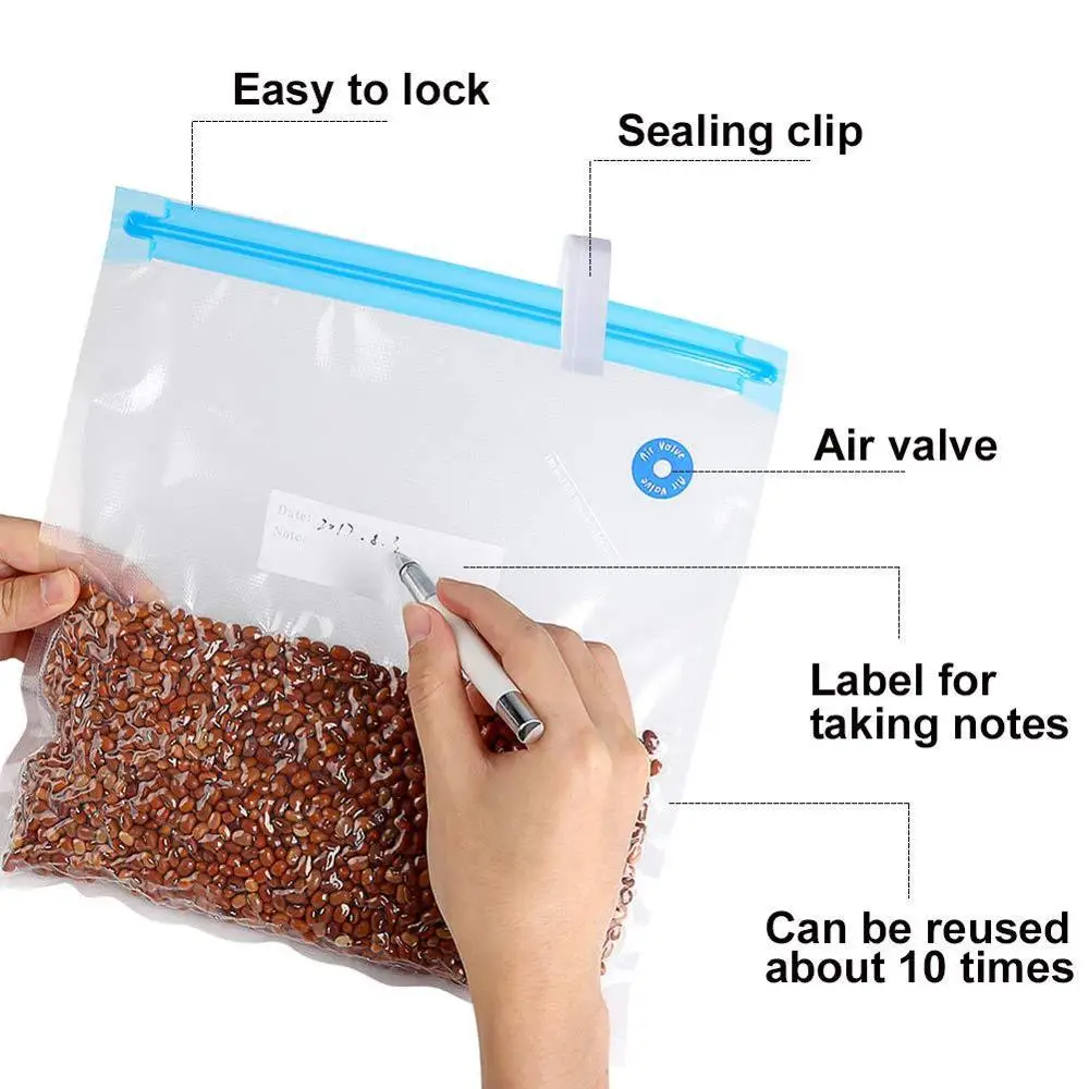 Sacs sous vide réutilisables pour machine à sceller sous vide, sacs  d'emballage de conservation des
