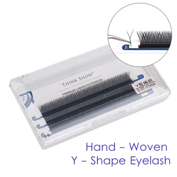 

Thinkshow 3 Rows Y Shape Eyelash Extension Double Tip Lash 100% Hand Woven Cilios Faux Milk Eyelashes Makeup Tools