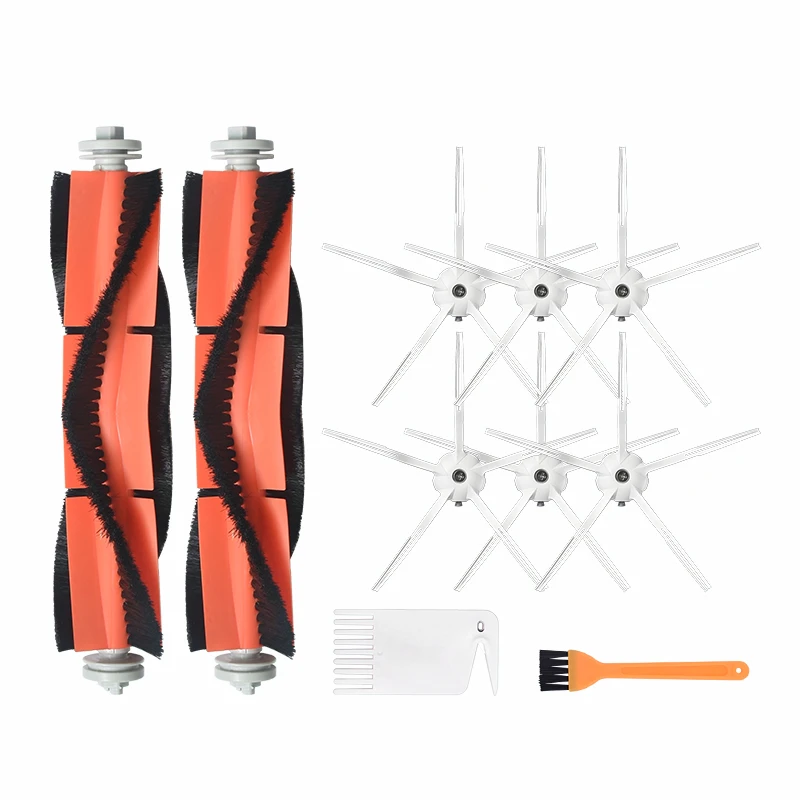 

6 Side Brush + 2 Roller Brush for Xiaomi S50 S55 S60 T4 T6 Robot Vacuum Cleaner Replacement Parts Accessories
