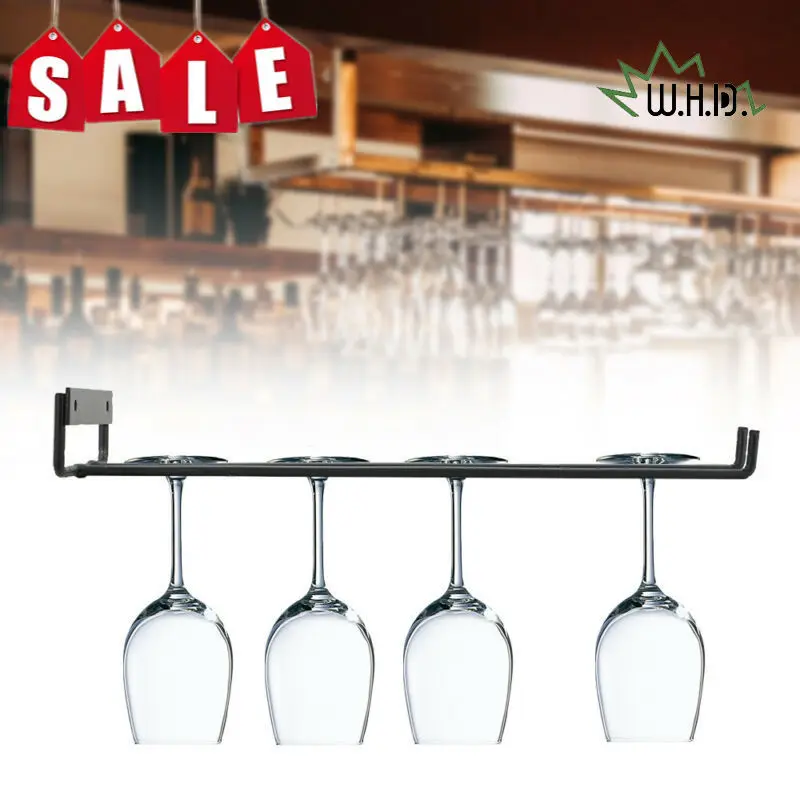 1 Pc Wall Mount Wine Stemware Hanging Glass Rack holder hanger Bar Dining Shelf 
