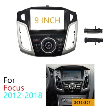 

Car Radio Fascia Trim Kit, 9 Inch Dash Panel DVD Frame Install Kit with Button for Ford Focus 3 2012 2013 2014-2018