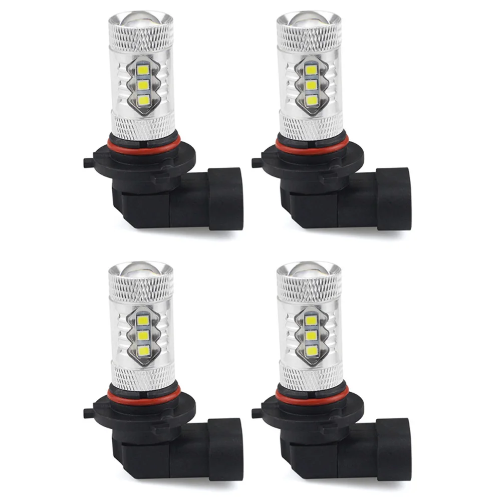 4Pcs 80W 9005-HB3&9006-HB4 LED Headlight Bulb White Light 12-SMD 6500K High Beam White Car LED Lights Car Accessories