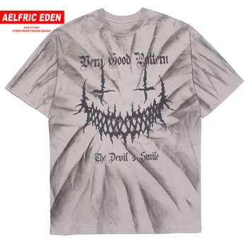 

Aelfric Eden Devil Mouth Print Casual T Shirt Men 2020 Summer Cotton Loose Tshirt Streetwear Oversize Fashion Short Sleeve Black