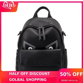 

Genuine Leather Backpacks For Women Designer Backpack Purse Brands Ladies Rucksac Little Devil Black Leather Backpacks