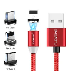 Micro Red Usb-кабель type-C трехв-1 Магнитная строка данных для Xiaomi M9 M8 huawei Iphone Xs Max samsung красный рис Oppo зарядное устройство - Цвет: Micro Red