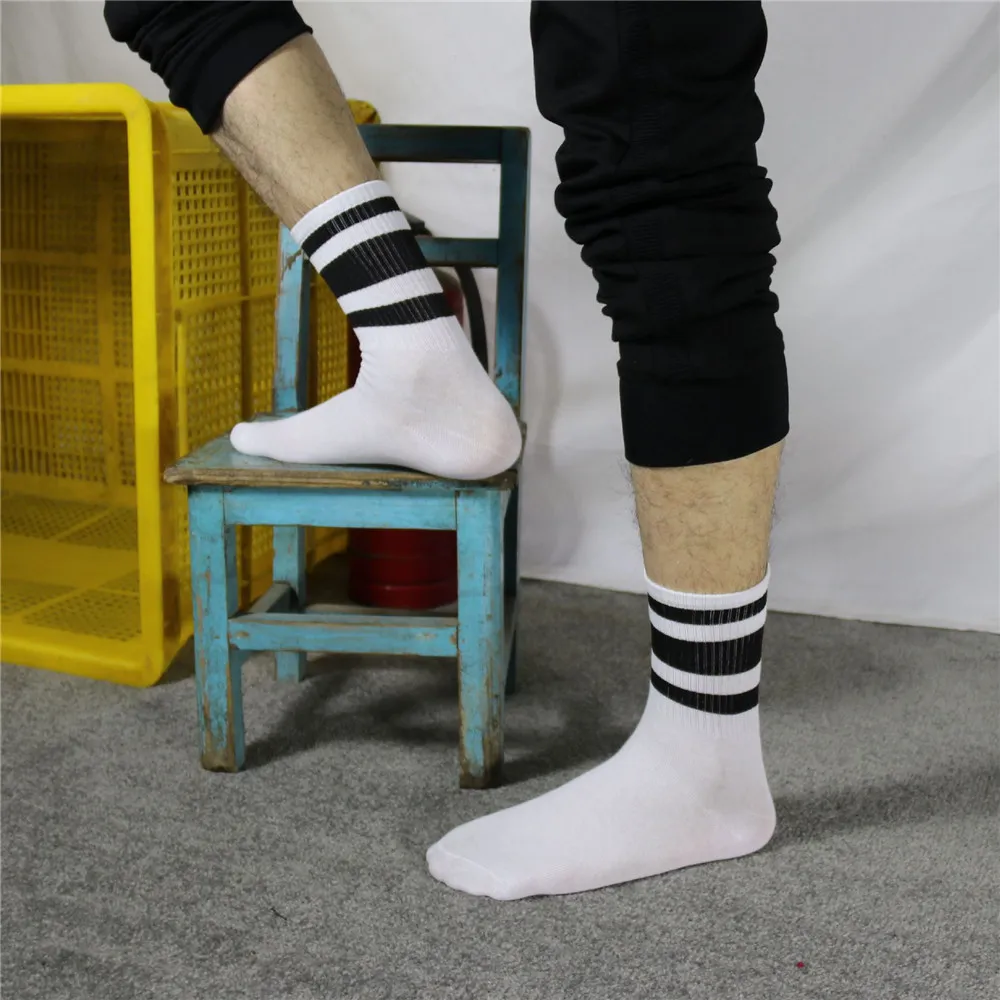Мужские носки в черно-белую полоску в стиле Харадзюку, в клетку, хипстерские носки для скейтборда, в стиле рок, панк, деловых видов спорта, уличных танцев - Цвет: 16