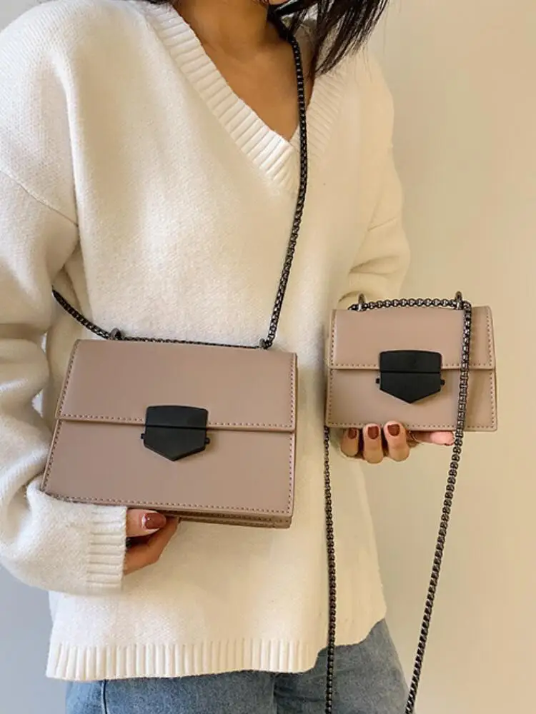 Ретро модная женская квадратная сумка через плечо новая качественная женская дизайнерская сумка из искусственной кожи сумка на плечо с цепочкой