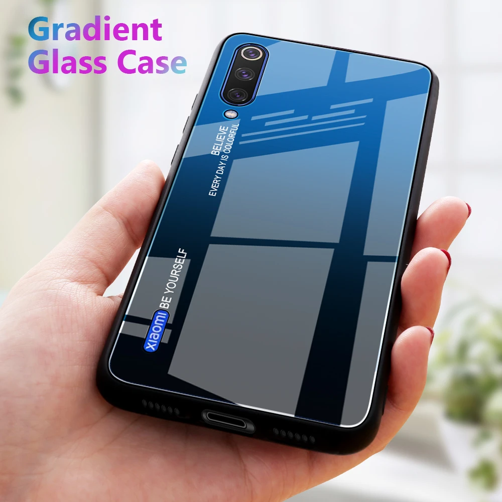 Gradient Phone Case For Xiaomi Mi A3 Mi 9t 12x 12 11 10 T Pro 9 SE Mi9 Lite CC9 e Case Glass Cover For Xiaomi Mi Note 10 Lite