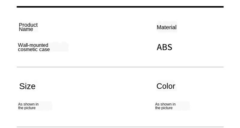 Abs Dustproof Drawer Type Wall-Mounted Makeup Storage Box Bathroom Cosmetics Organizer Box