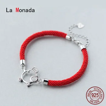 

La Monada Zodiac Chicken Red Thread For Hand 925 Sterling Silver Bracelet Red Thread String Rope Bracelets For Women Silver 925