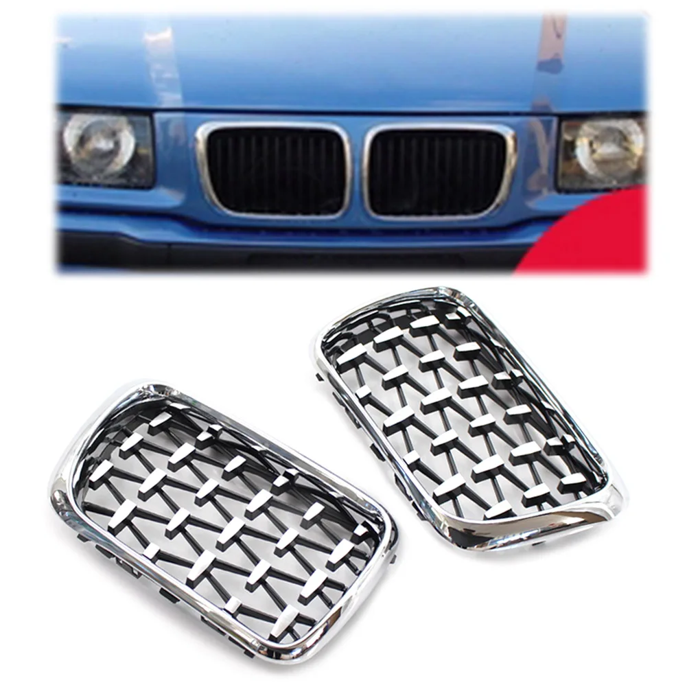

Для BMW 3 серии E36 M3 1997 1998 1999 Автомобильная передняя решетка Алмазный металлический хромированный гриль