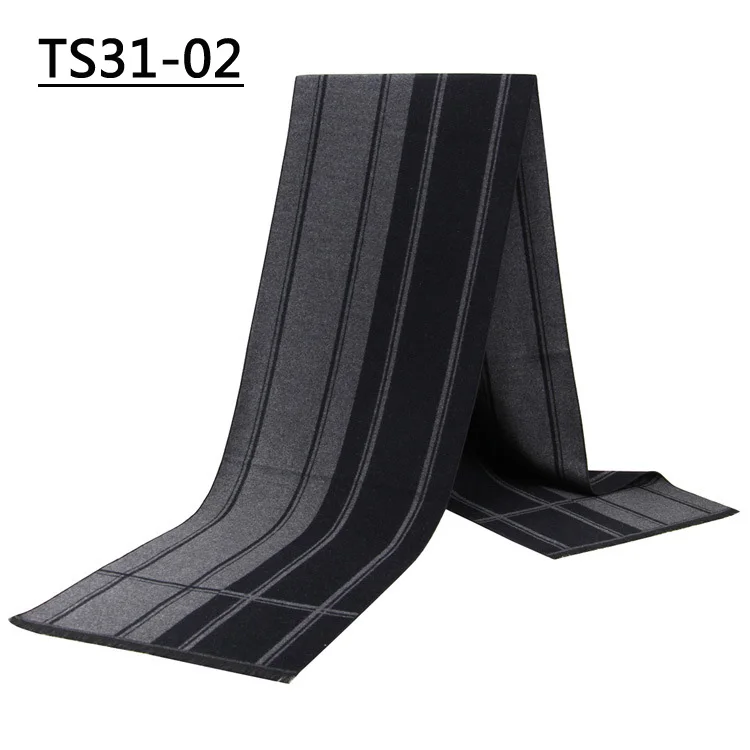 High Quality Men Scarves Autumn Winter casual Male Warm Stripes Plaid Scarf 180*30cm Luxury Cravat Long Neckercheif - Цвет: TS31-02