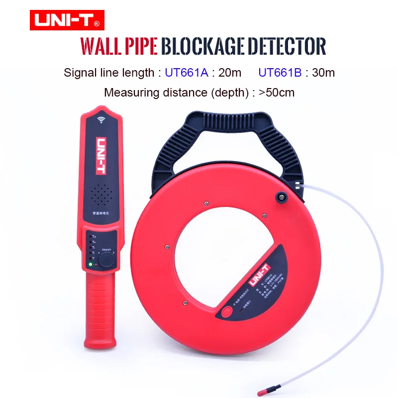 

UNI-T UT661A UT661B Wall PVC Iron Pipe Blockage Detector Diagnostic-tool Scanner Pipeline Blocking Clogging Plumbers Instrument