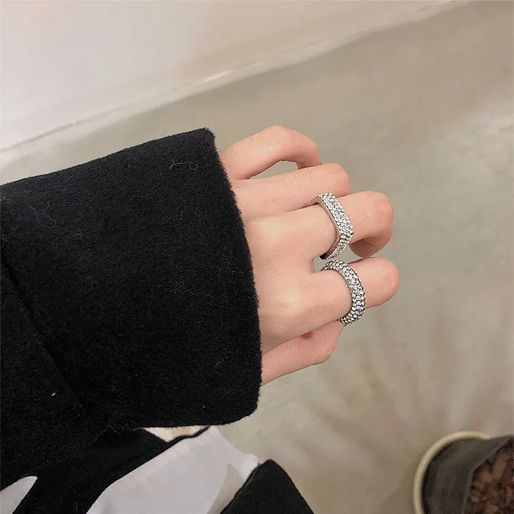 Корейский дизайн роскошное эффектное стакгируемое кольцо для женщин Свадебное кубическое циркониевое обручальное Дубай панк Свадебный Топ Кольца Bijoux